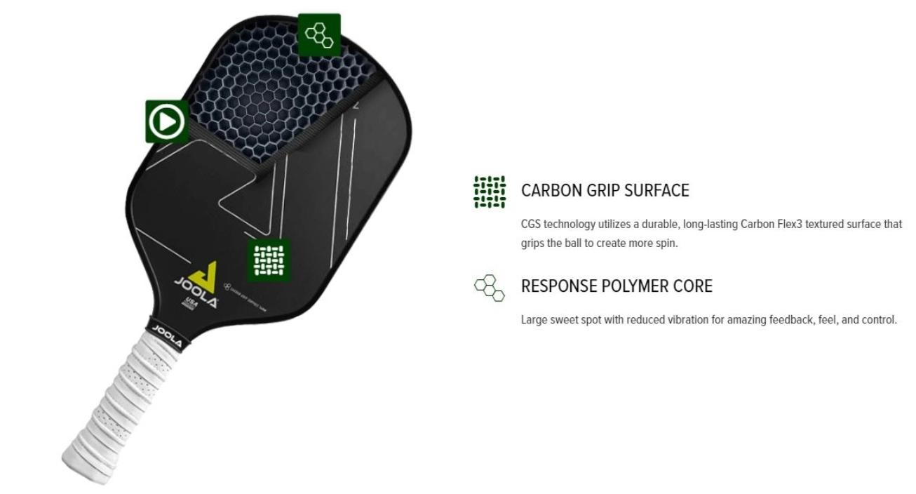 Bề mặt Carbon Friction Surface giúp khả năng kiểm soát bóng tốt